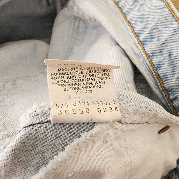 Levis 550 Relaxed Fit Denim Shorts Mens 34 Light Blue Wash Cotton Vtg Orange Tab - Picture 7 of 9